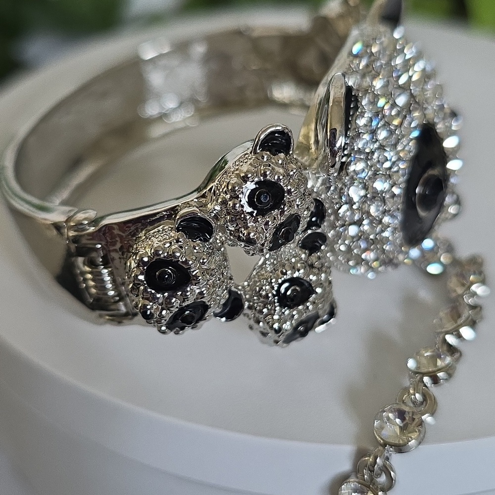 Statement Panda Bear Bracelet With Attached Ring … - image 5